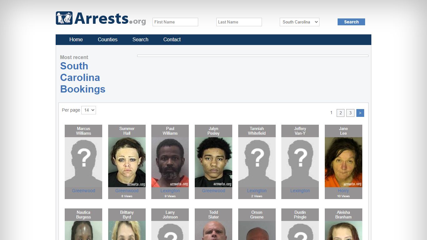 South Carolina Arrests and Inmate Search